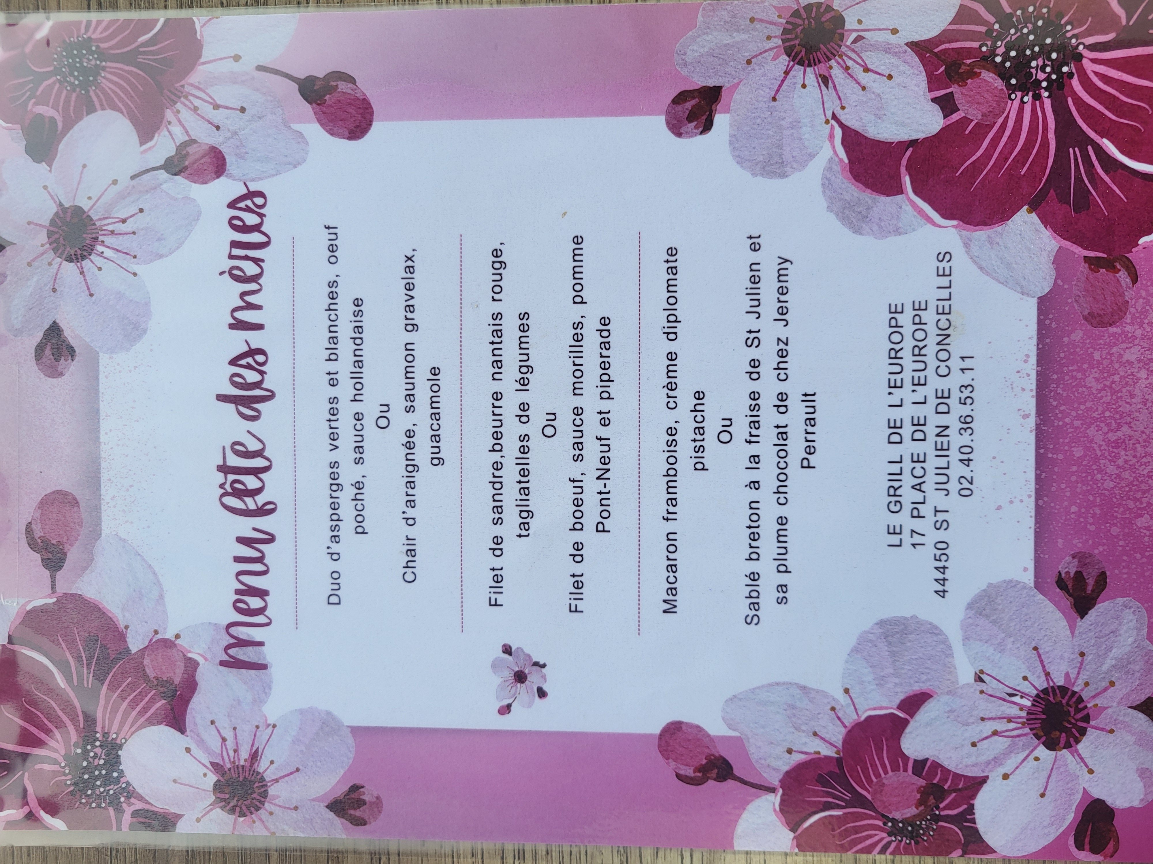 Photo du menu special